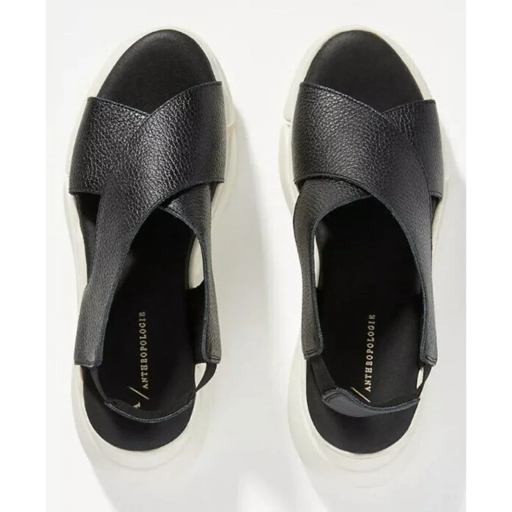 Daily Practice by Anthropologie Fisherman Sandals Size 36 US 6 $148 Black White